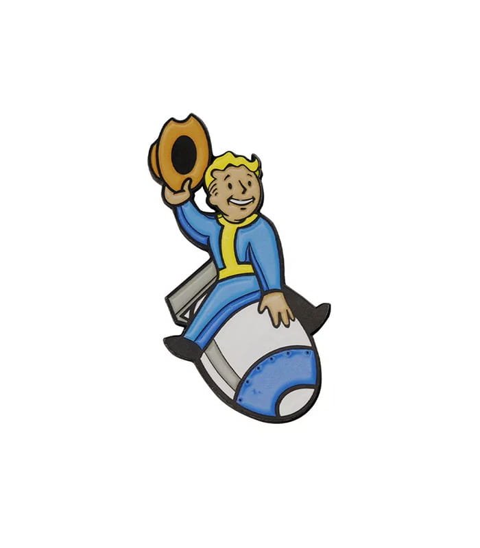 Vault Boy Riding Bomb Pin Badge Limited Edition